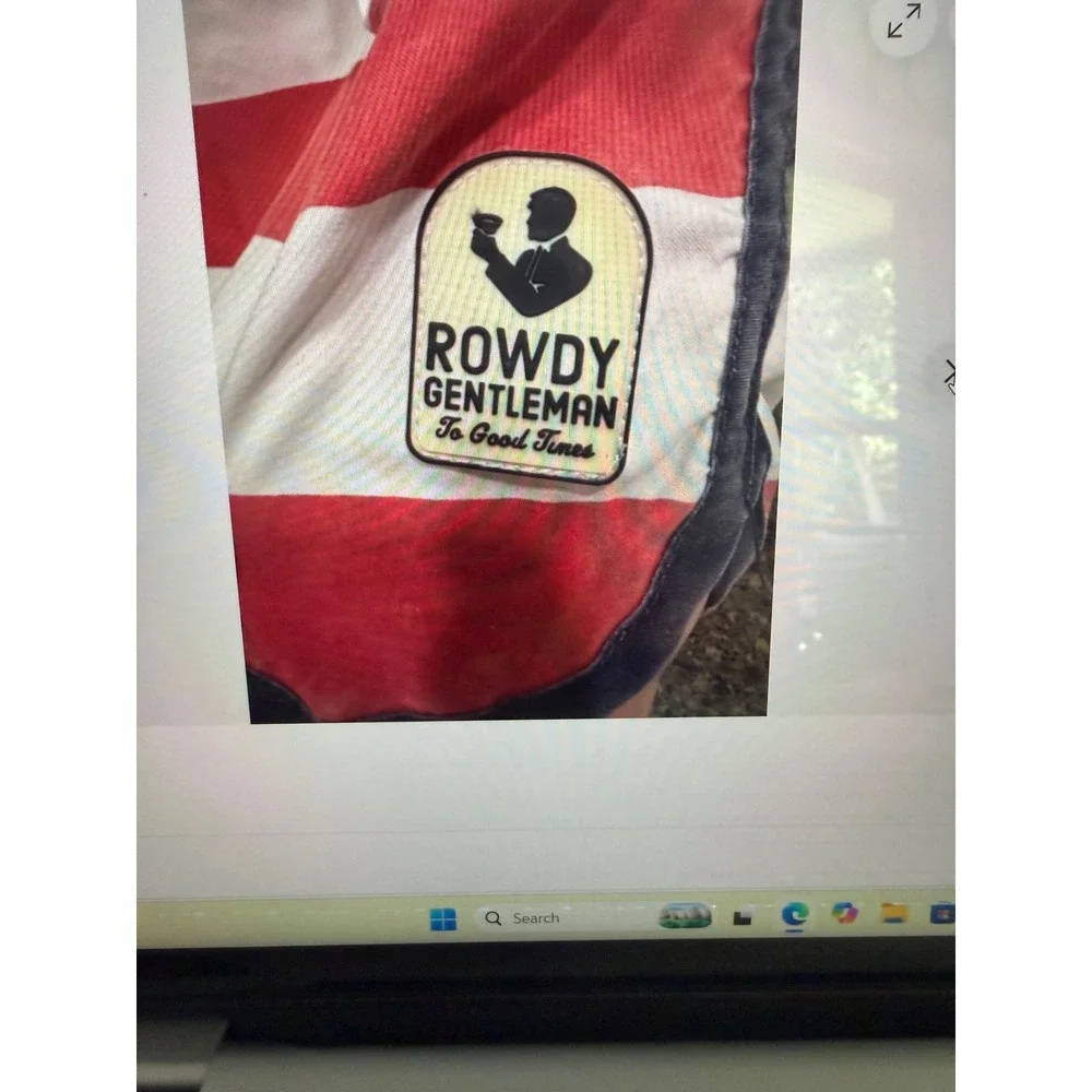 Rowdy Gentleman American Flag Swim Trunks Mens Patriotic red White Blue